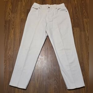 Vtg 90s Lee High Waisted White Denim Mom Jeans Made in USA 16 Med Vintage B68